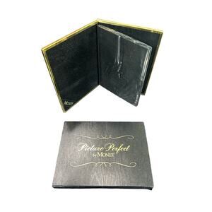 Vintage- Golden Trim- Photo Booklet- Holds 12 photos- some wear-  with sleeve